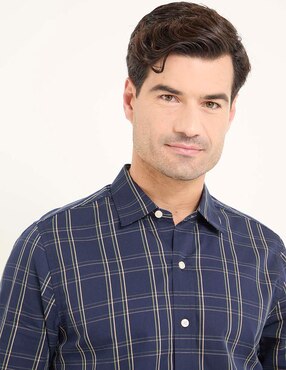 Camisa casual Weekend Plus de algodón manga larga para hombre