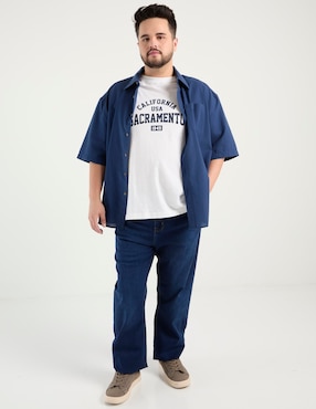 Sobrecamisa casual Weekend Plus de algodón manga corta para hombre