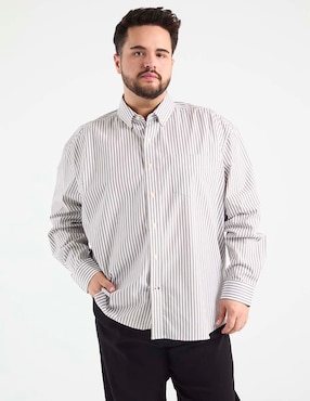 Camisa casual Weekend Plus de algodón manga larga para hombre