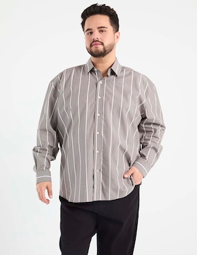 Camisa casual Weekend Plus de algodón manga larga para hombre