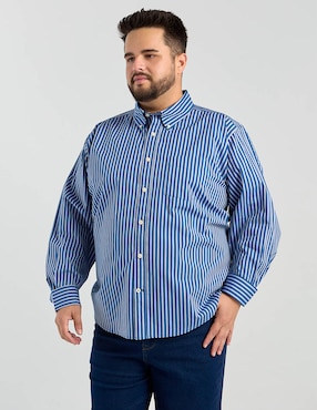 Camisa casual Weekend Plus de algodón manga larga para hombre