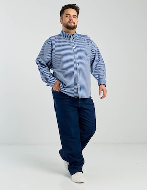 Camisa casual Weekend Plus de algodón manga larga para hombre