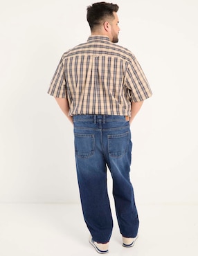 Jeans straight Weekend Plus lavado whisker para hombre