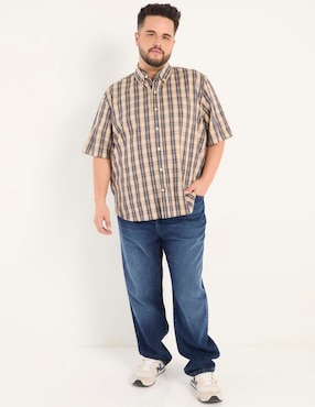 Jeans straight Weekend Plus lavado whisker para hombre