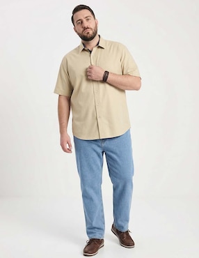 Camisa casual Weekend Plus de algodón manga corta para hombre