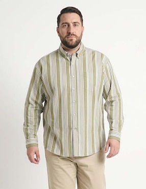 Camisa casual Weekend Plus de algodón manga larga para hombre