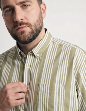 Camisa casual Weekend Plus de algodón manga larga para hombre