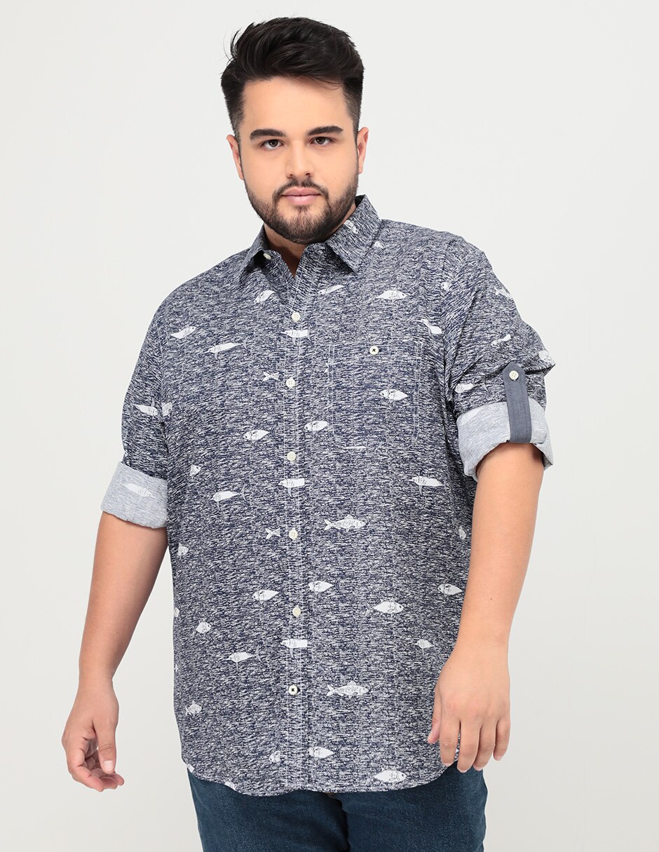 Camisa casual Contempo manga larga para hombre