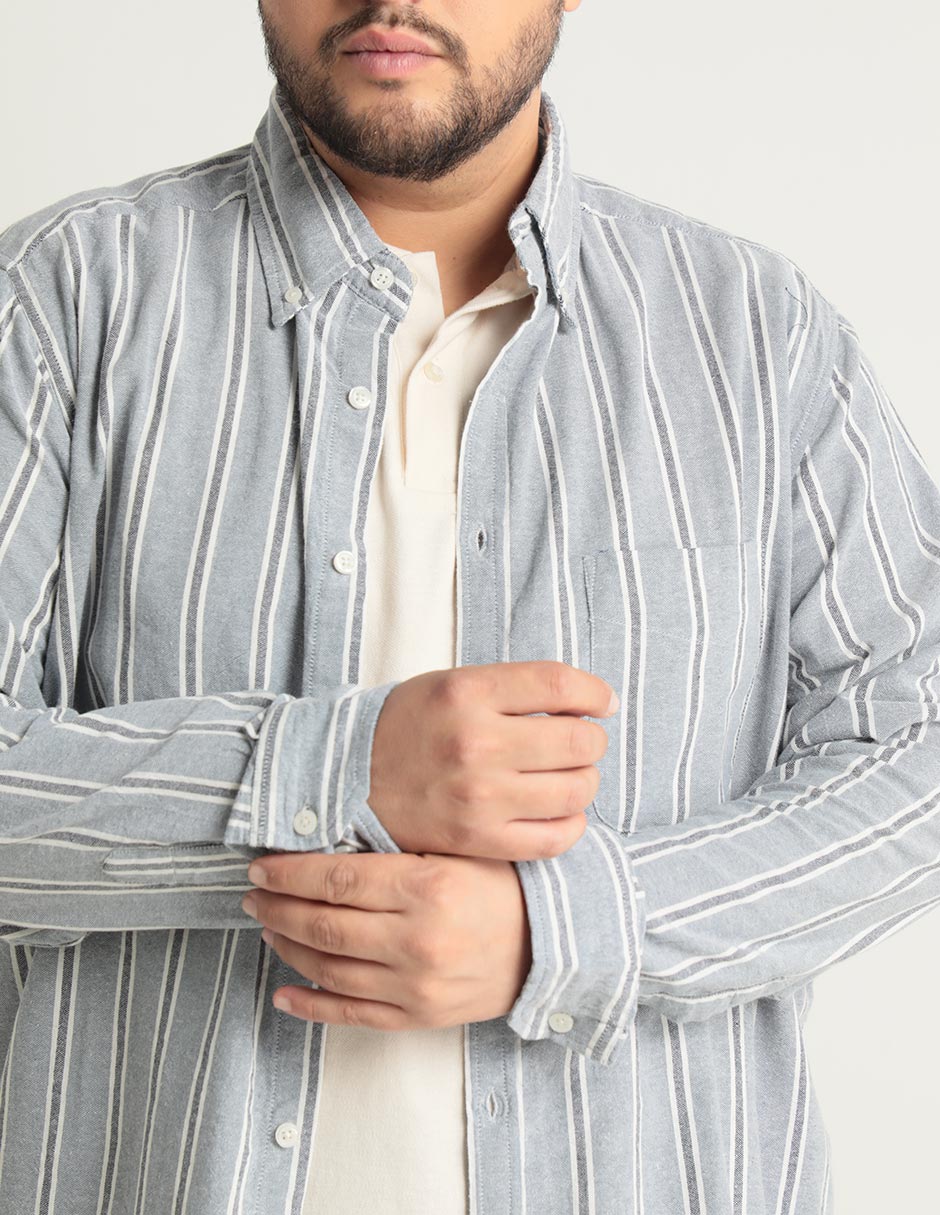 Camisa casual de algodón manga larga para hombre 4