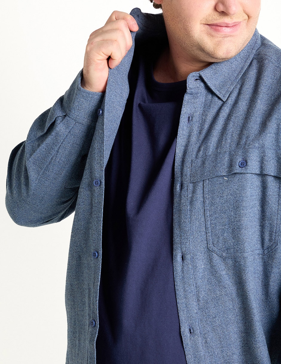 Camisa casual de algodón manga larga para hombre 4