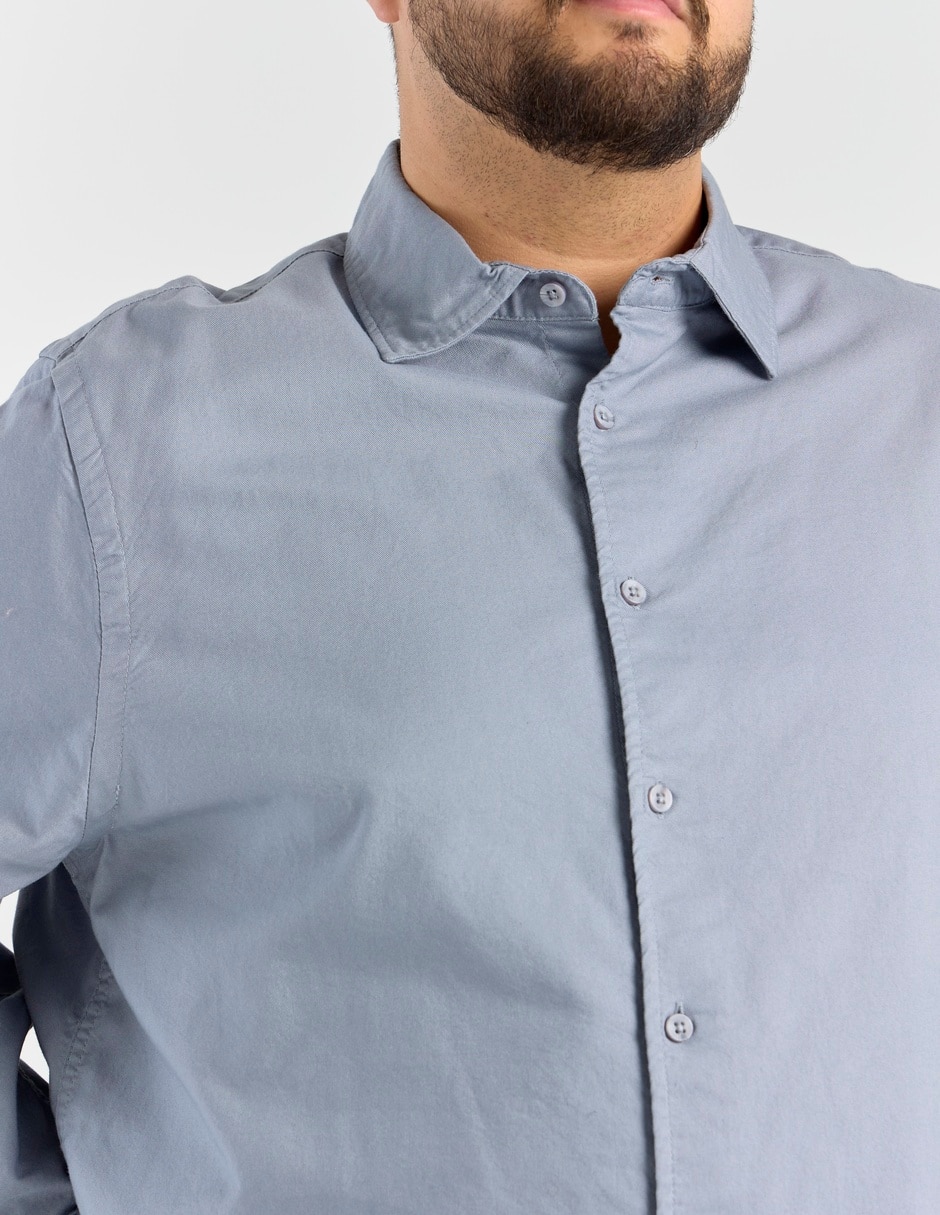 Camisa casual de algodón manga larga para hombre 4