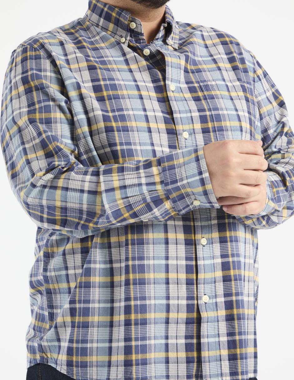 Camisa casual manga larga para hombre 4