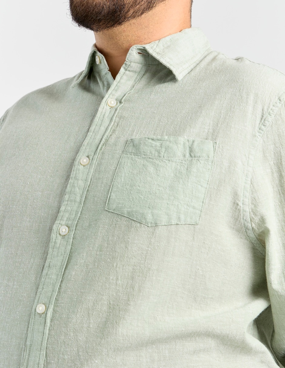 Camisa casual de algodón manga larga para hombre 4