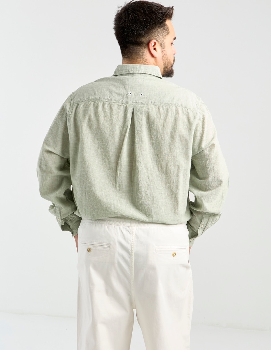 Camisa casual de algodón manga larga para hombre 6
