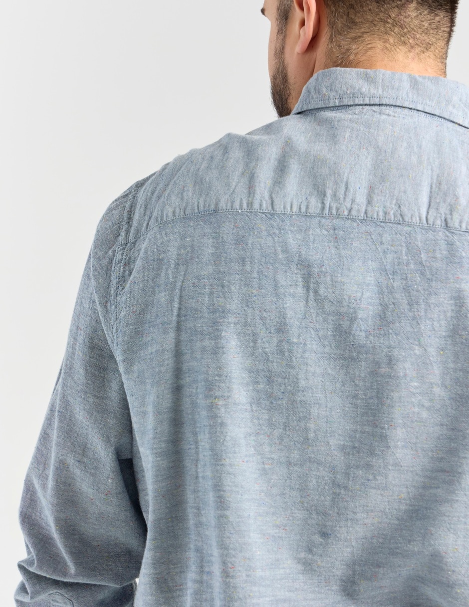 Camisa casual manga larga para hombre 5