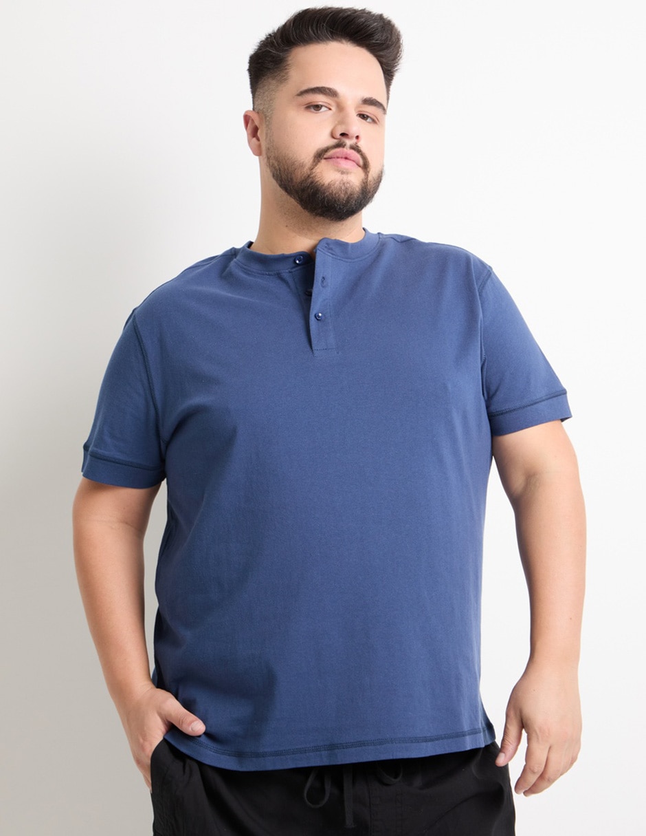 Playera cuello henley para hombre Playera cuello henley para hombre