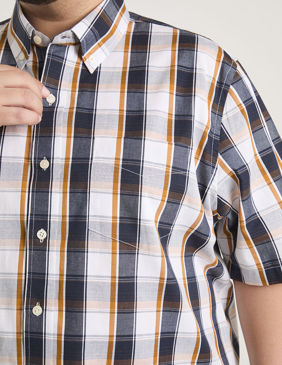Camisa casual de algodón manga corta para hombre 4