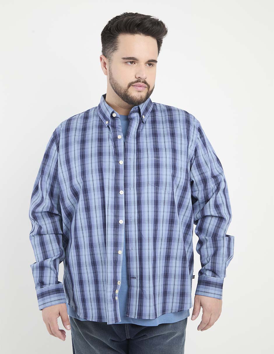 Camisa casual de algodón manga larga para hombre