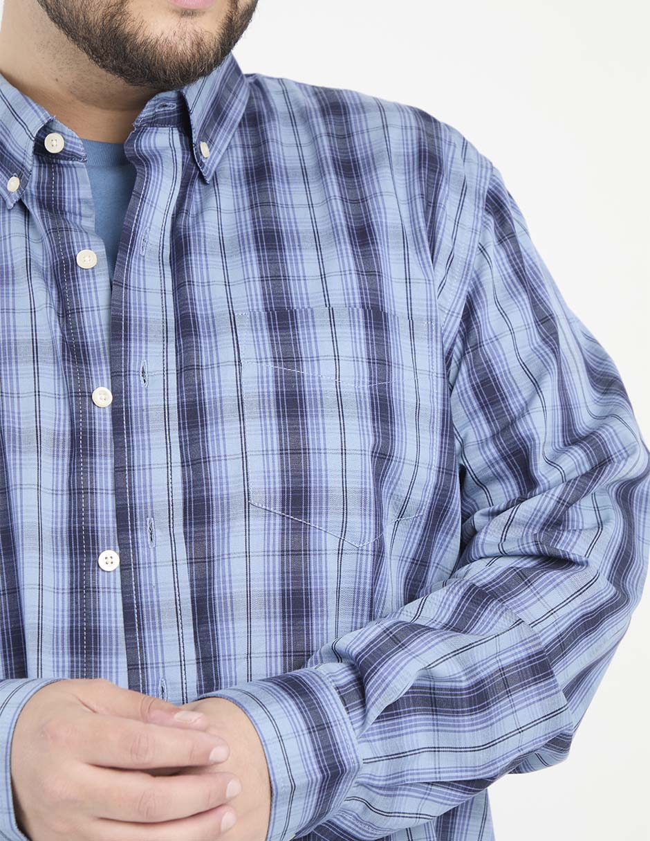 Camisa casual de algodón manga larga para hombre 4
