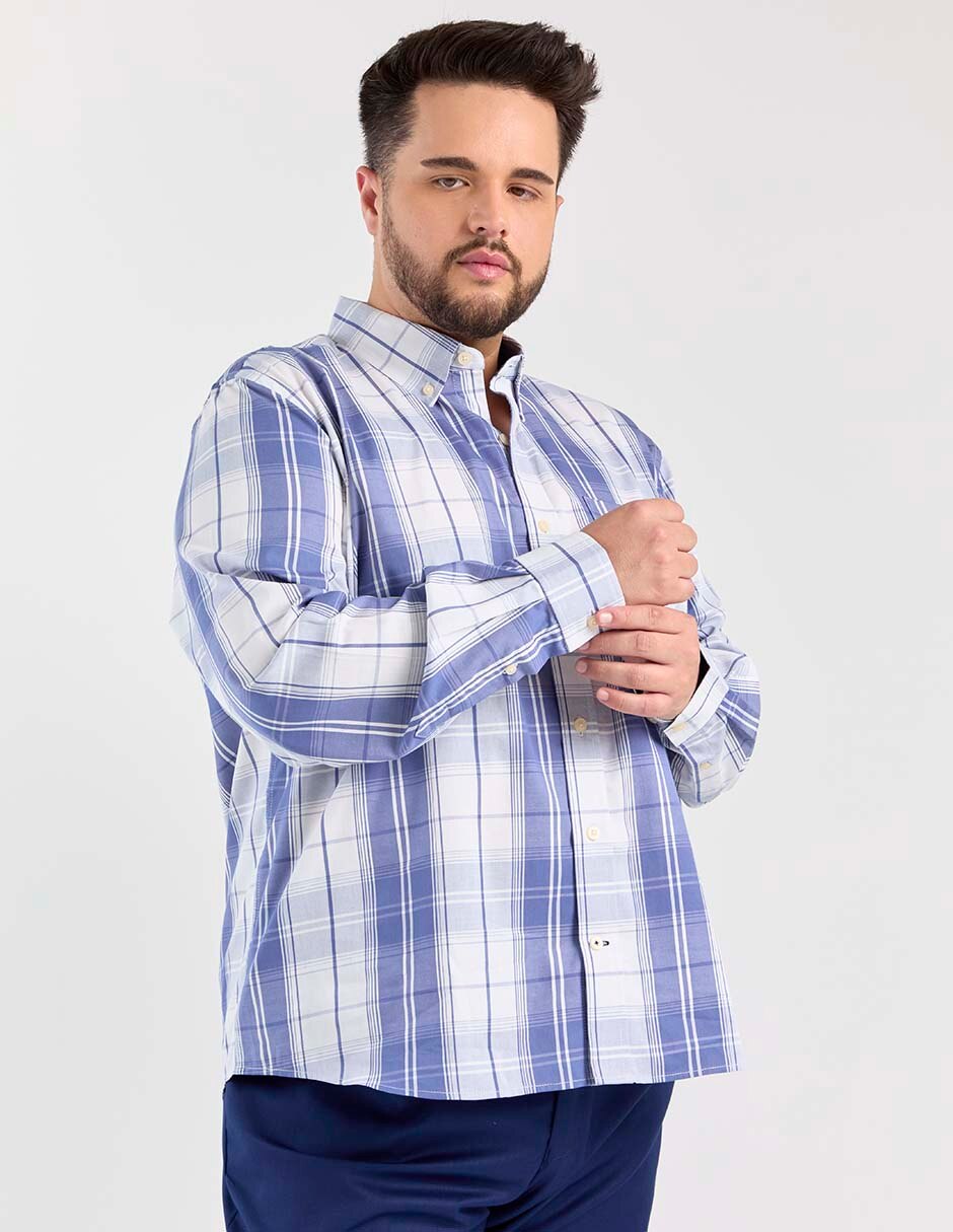 Camisa casual de algodón manga larga para hombre