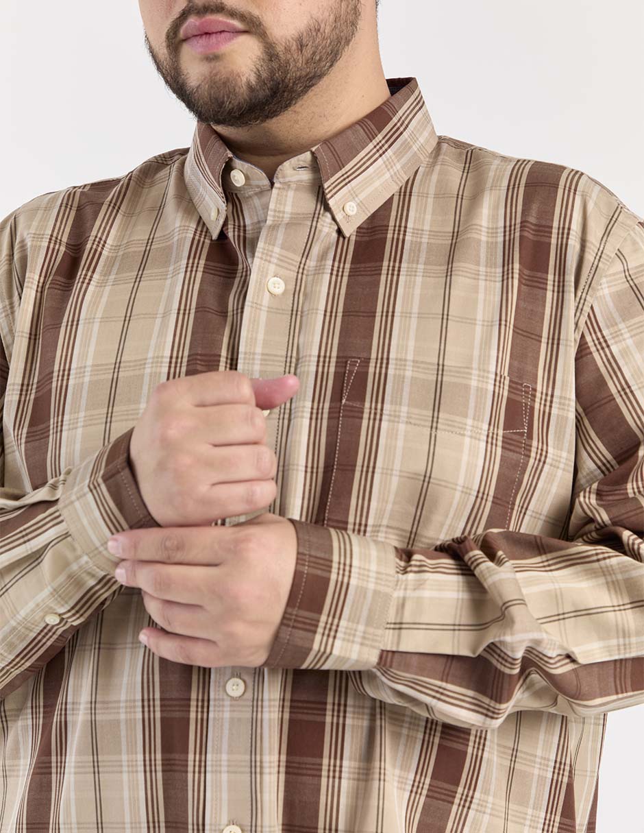 Camisa casual de algodón manga larga para hombre 4