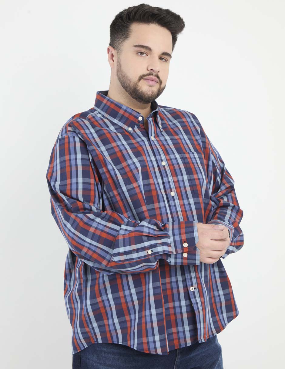 Camisa casual de algodón manga larga para hombre