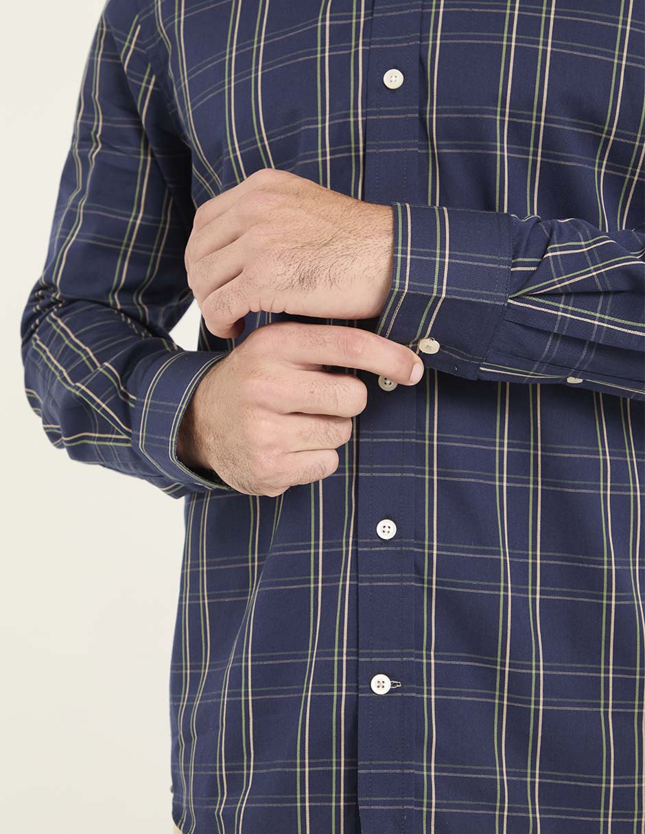 Camisa casual de algodón manga larga para hombre 4
