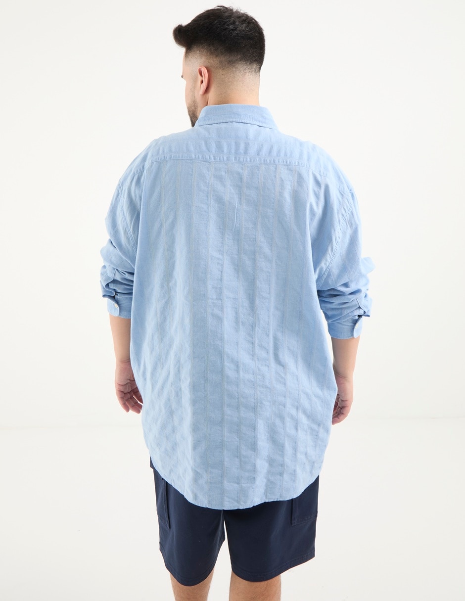 Camisa casual manga larga para hombre 4