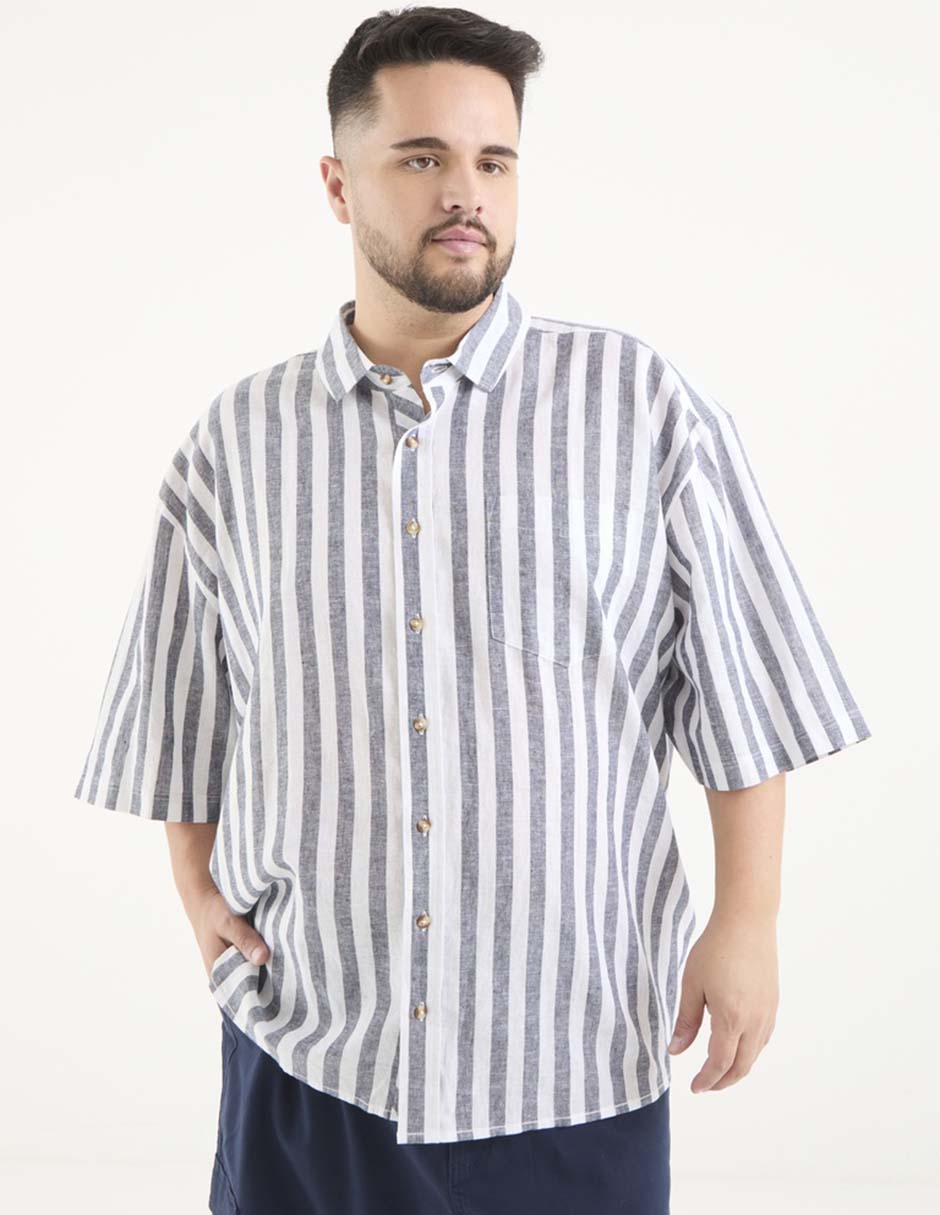 Camisa casual manga carta para hombre