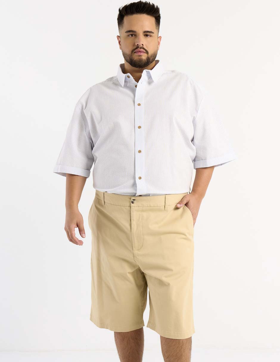 Camisa casual de algodón manga corta para hombre