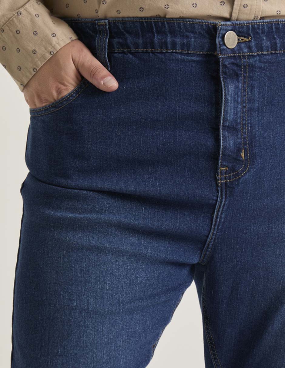 Jeans straight lavado medio para hombre 4