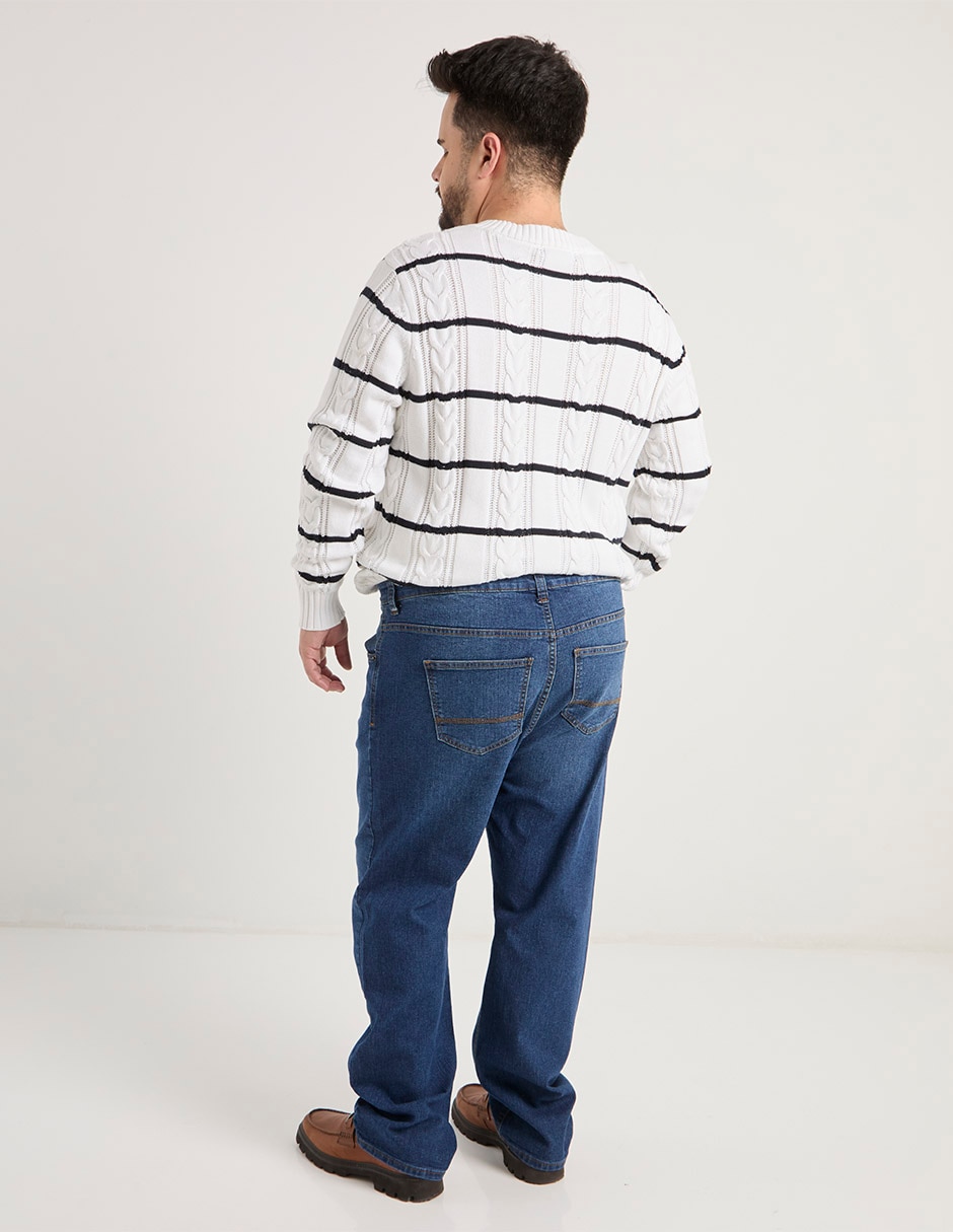 Jeans straight lavado medio para hombre 2