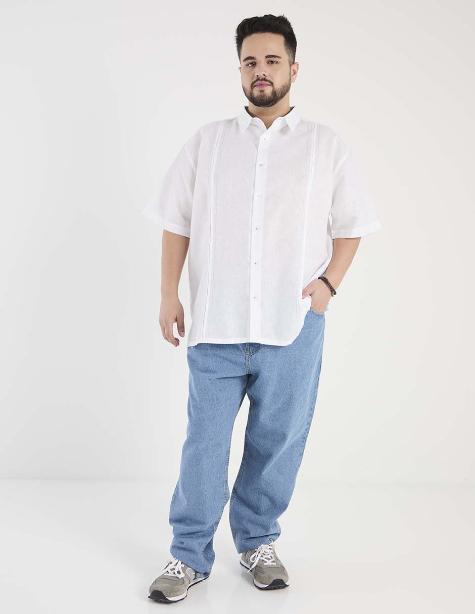Jeans straight lavado claro para hombre 3