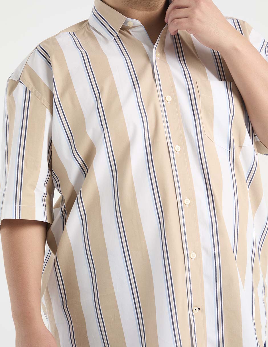 Camisa casual manga al codo para hombre 4