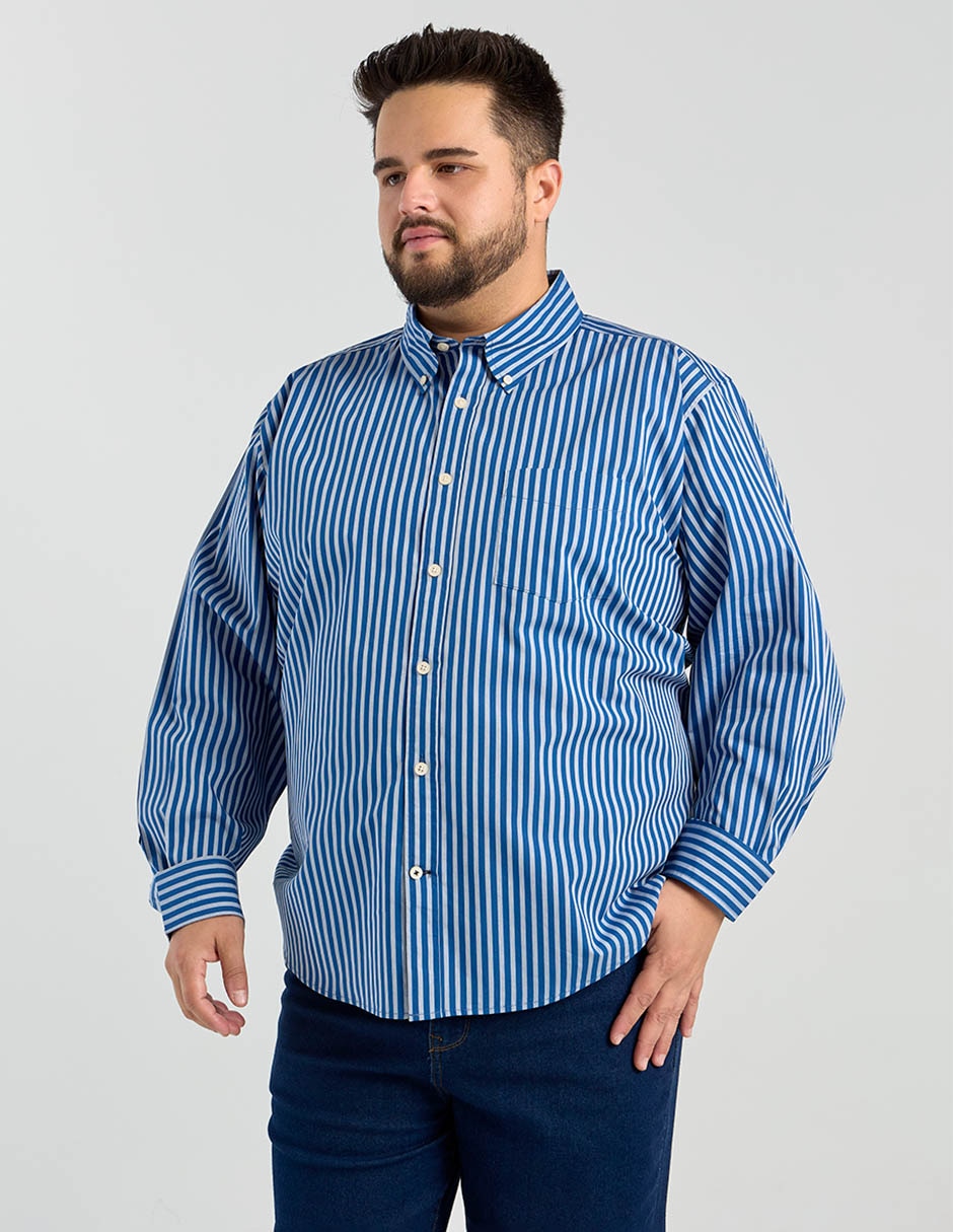 Camisa casual de algodón manga larga para hombre