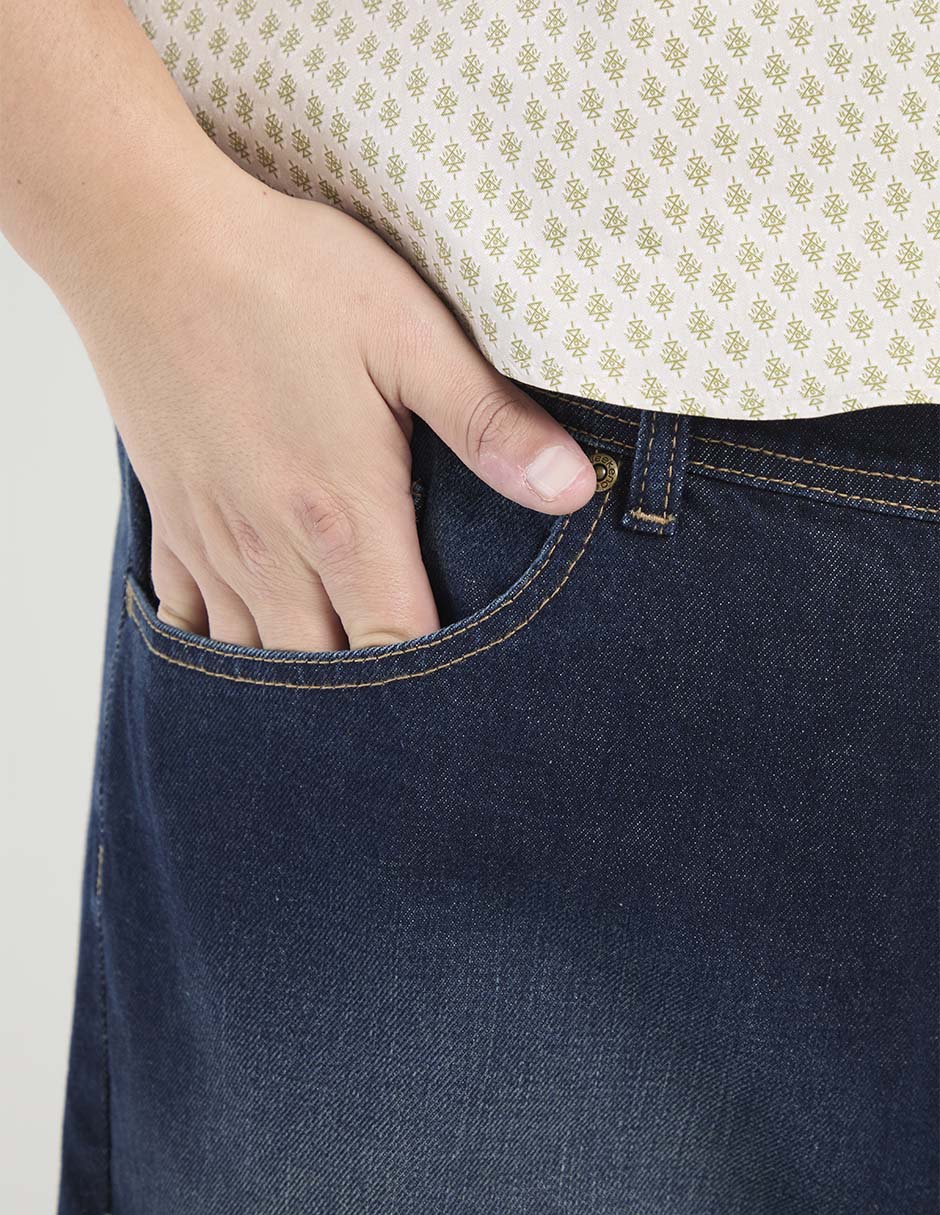 Jeans straight deslavado para hombre 4