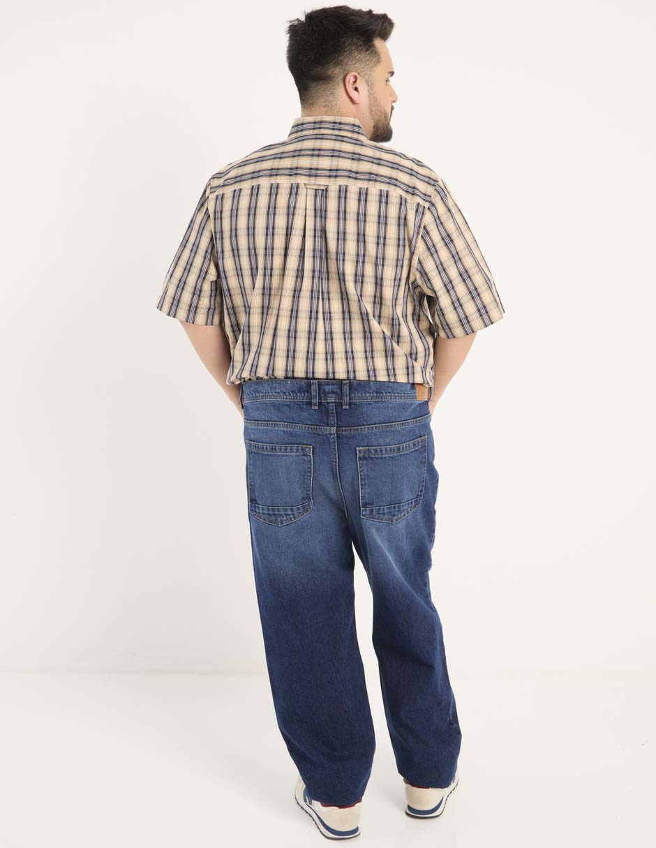 Jeans straight lavado whisker para hombre 2