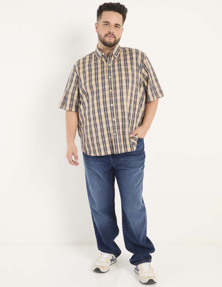 Jeans straight lavado whisker para hombre 3