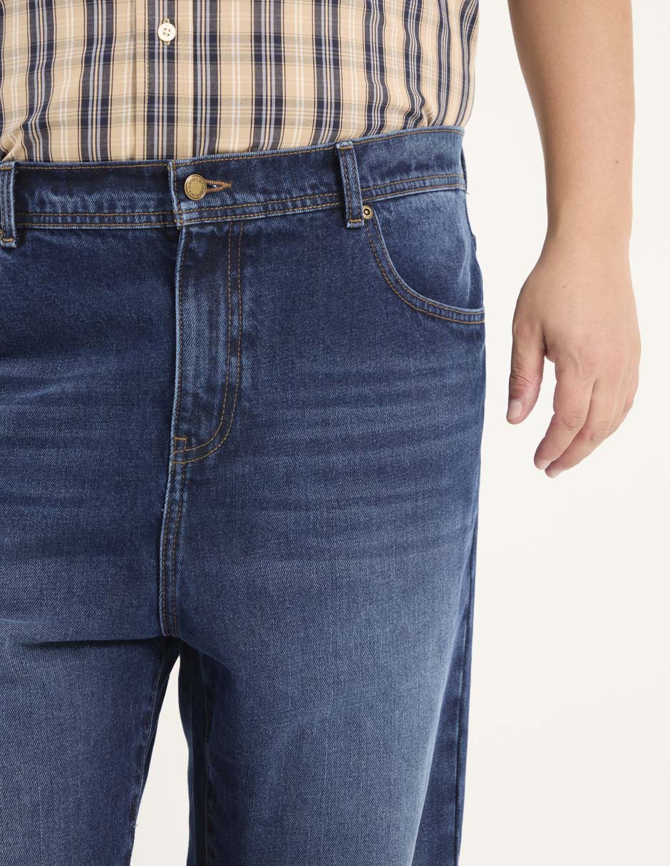 Jeans straight lavado whisker para hombre 4
