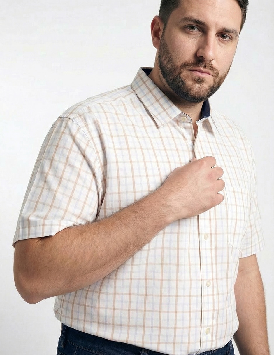 Camisa casual de algodón manga corta para hombre 4