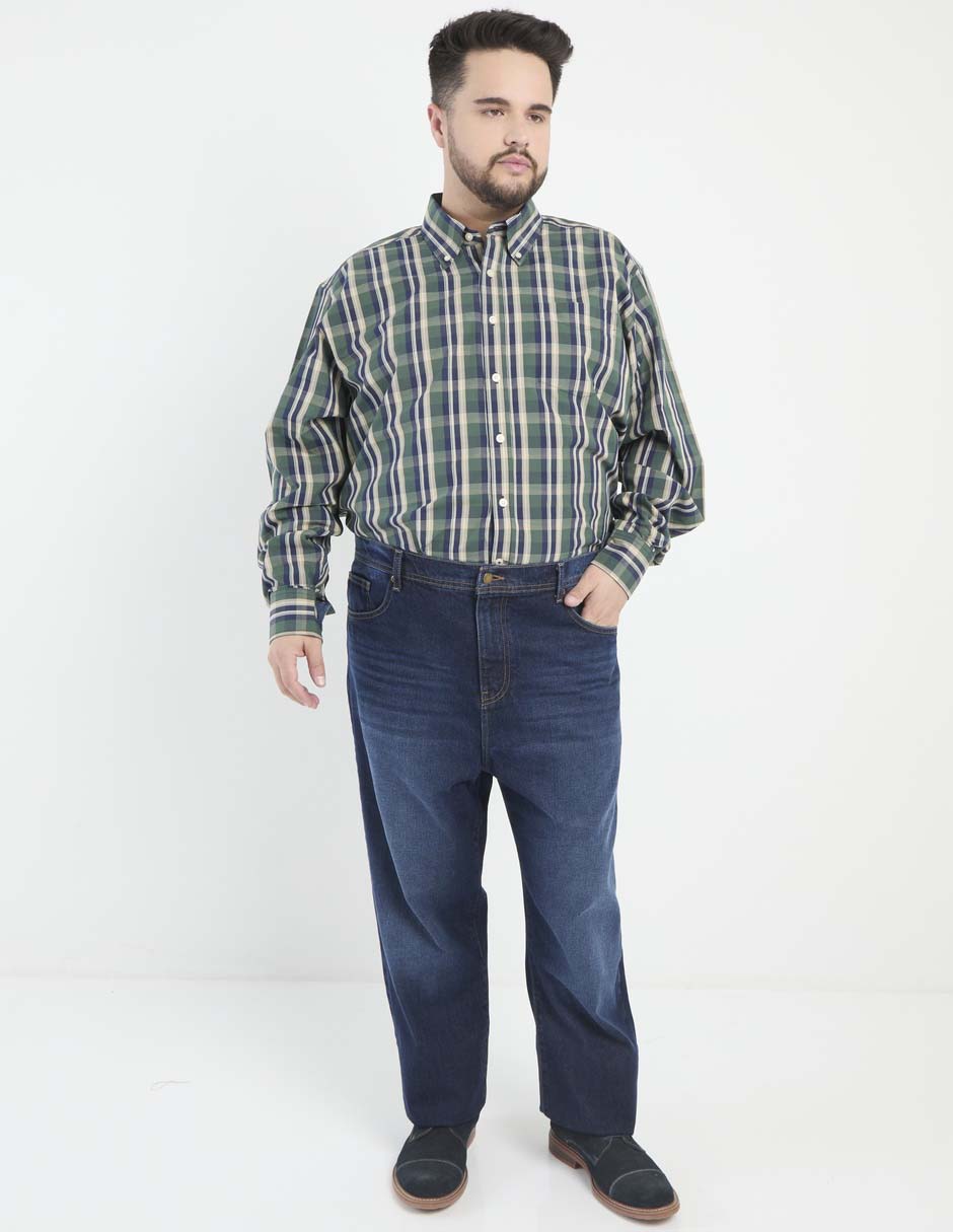 Jeans relaxed straight lavado obscuro para hombre 3