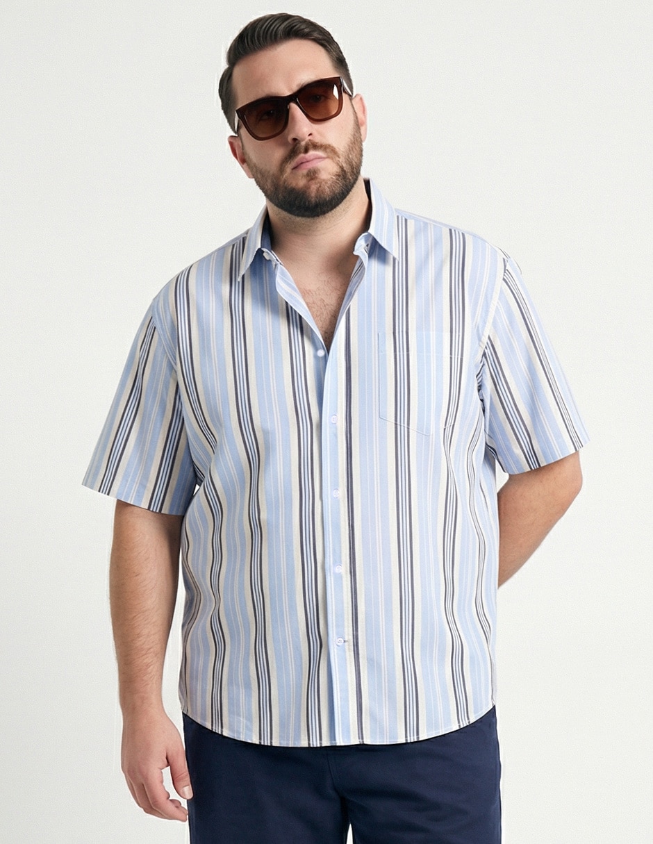 Camisa casual de algodón manga corta para hombre