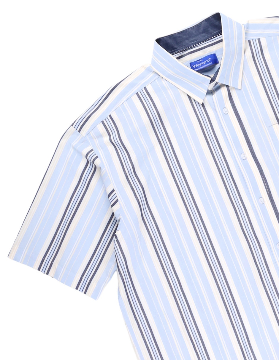 Camisa casual de algodón manga corta para hombre 6